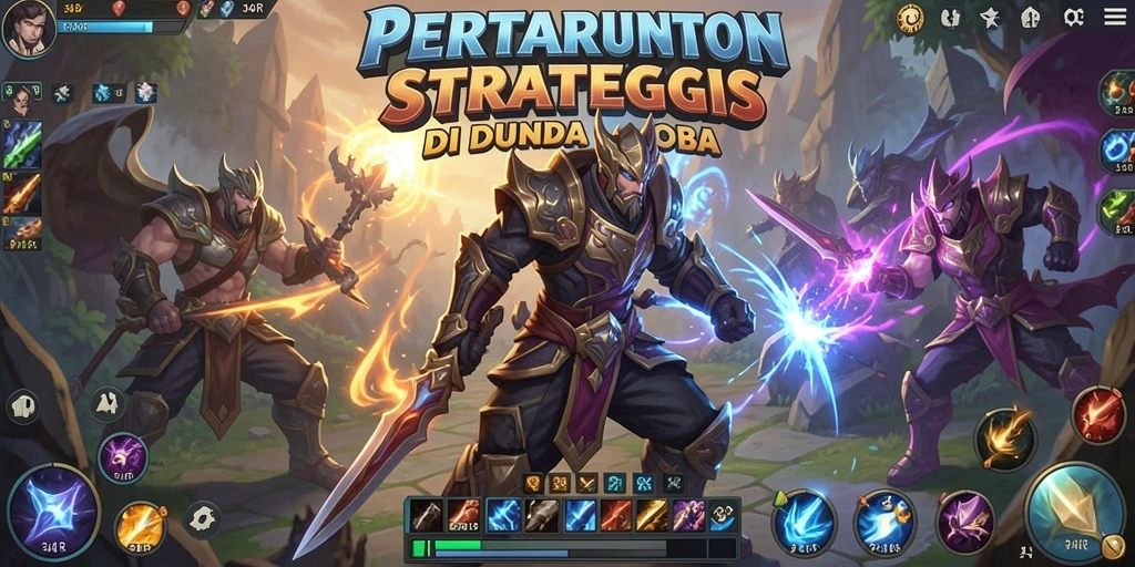 Tampilan aksi seru gameplay MOBA di 34R.