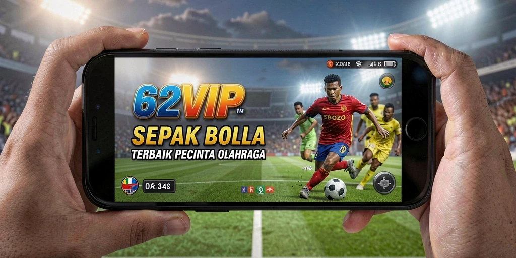 Screenshot gameplay 62VIP menunjukkan aksi seru dalam pertandingan sepak bola.