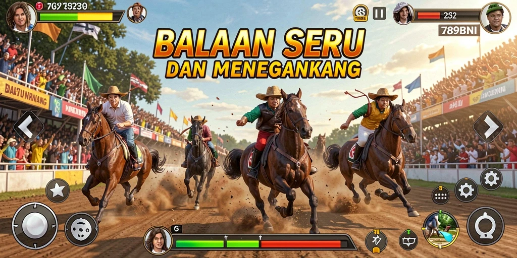 Tampilan aksi balapan seru dalam 789BNI.