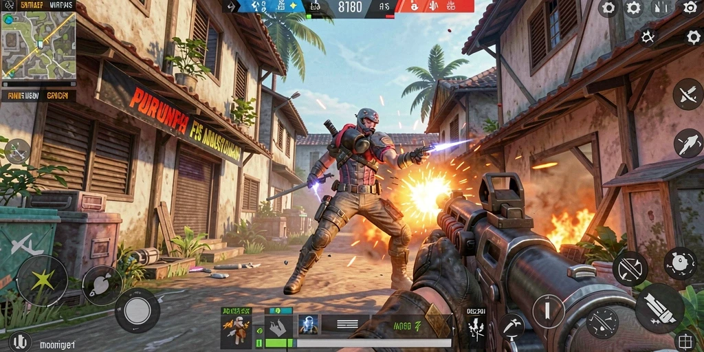 Tampilan menarik dari gameplay FPS di 8180.