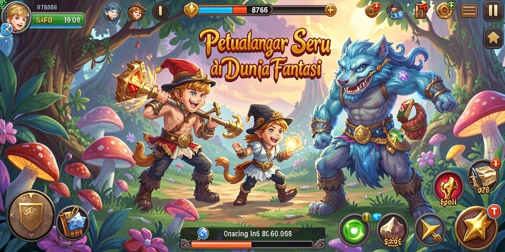 Tampilan gameplay petualangan yang mendebarkan di 8768.