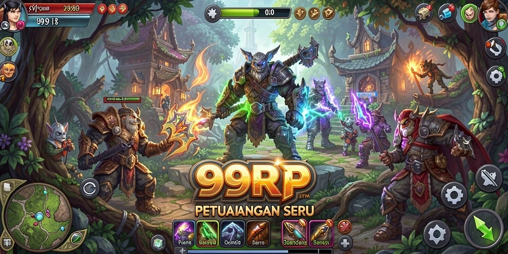Screenshot gameplay 99RP menunjukkan pertarungan seru di dunia RPG.