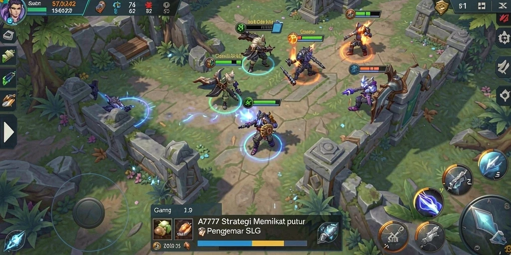 Gameplay A7777 yang menegangkan dan strategis dengan peta luas.