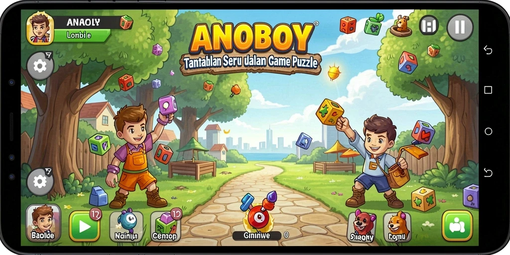 Tampilan gameplay ANOBOY yang menantang dan mengasyikkan.