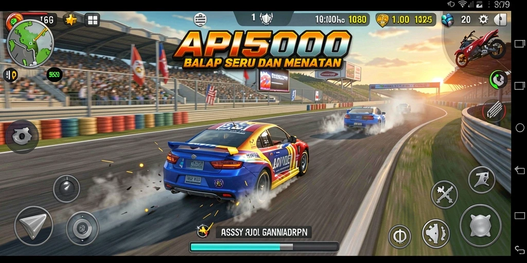 Screenshot gameplay API5000 menampilkan aksi balap yang mendebarkan.