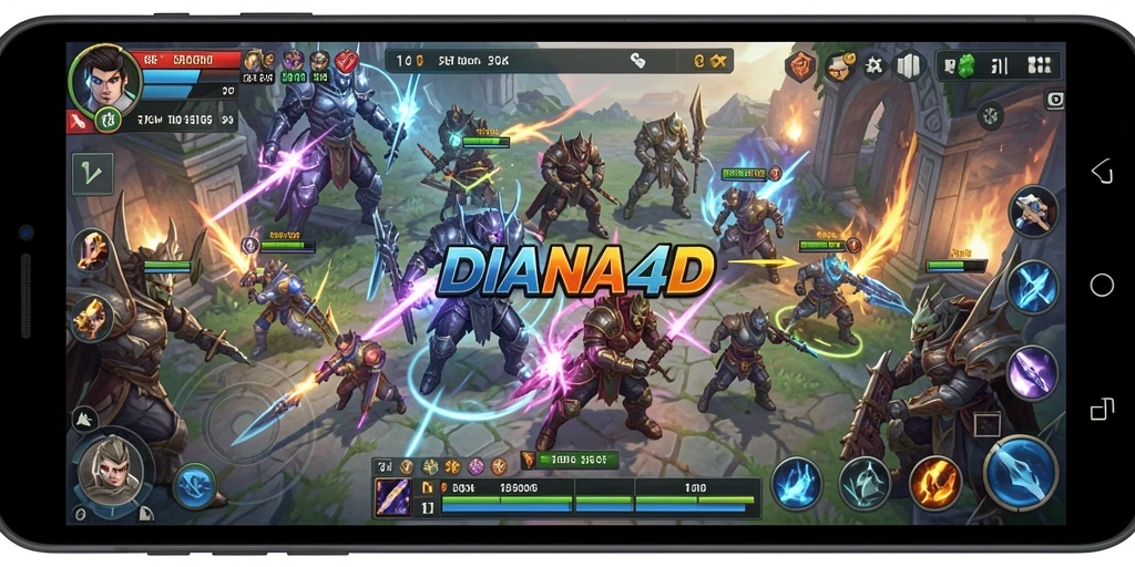 Screenshot gameplay menunjukkan strategi mendalam dalam <strong>DIANA4D</strong>.