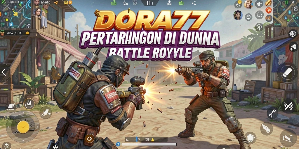 Tampilan gameplay seru DORA77 dengan aksi Battle Royale yang menegangkan.