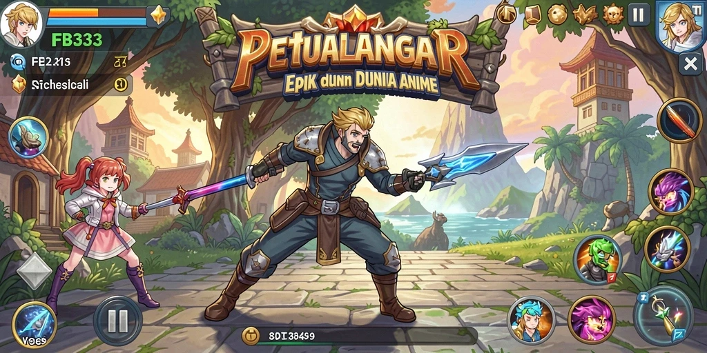 Tampilan gameplay yang menakjubkan dalam dunia Anime.