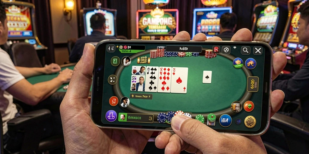 Tampilan menarik dari gameplay Poker di FO8.
