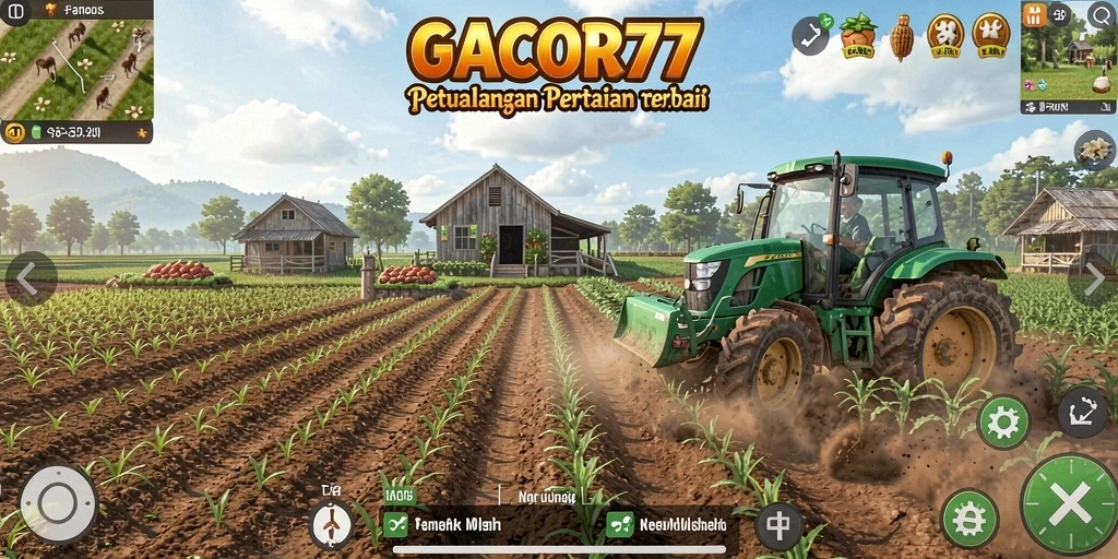 Tampilan menarik gameplay GACOR77 saat bertani.