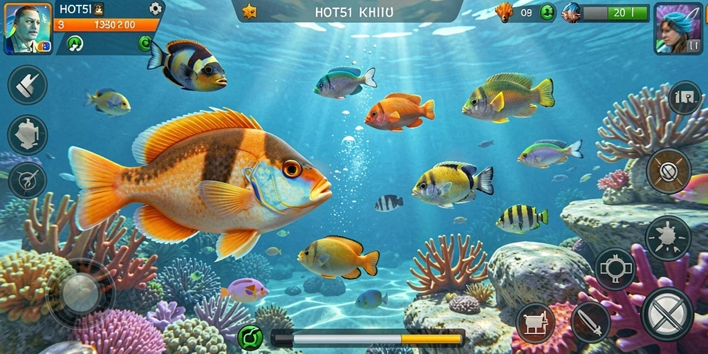 Screenshot menampilkan gameplay seru dalam game Tembak Ikan.