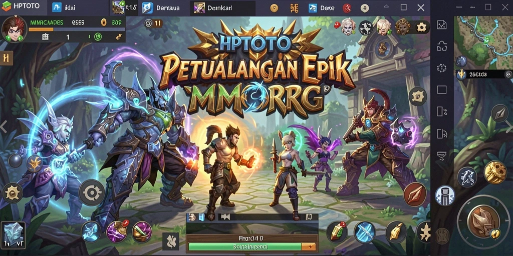 Menampilkan aksi seru dalam permainan MMORPG HPTOTO.