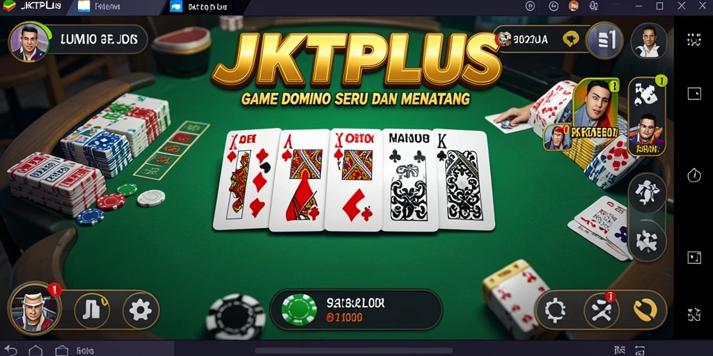 Tampilan screenshot utama JKTPLUS menampilkan gameplay seru permainan domino.