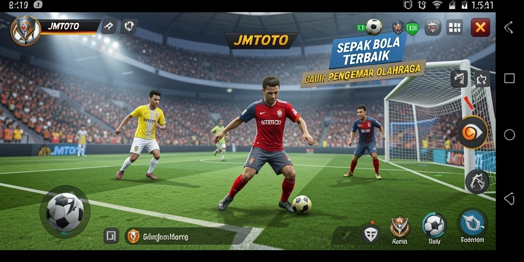 Gameplay menegangkan dari JMTOTO dengan aksi sepak bola seru.