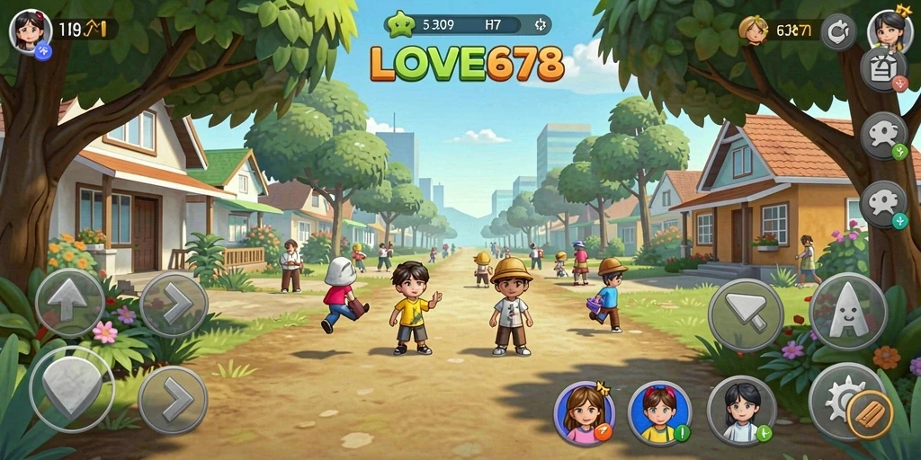 Screenshot gameplay LOVE678 menampilkan aksi seru dalam dunia simulasi.