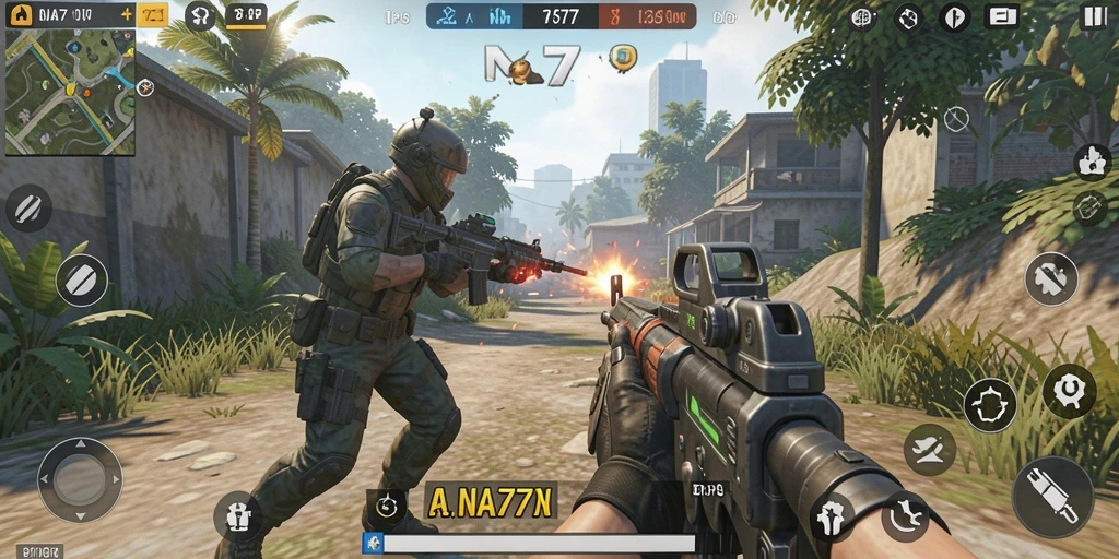 Gameplay dinamis dan seru dalam NA777, siap untuk bertempur.