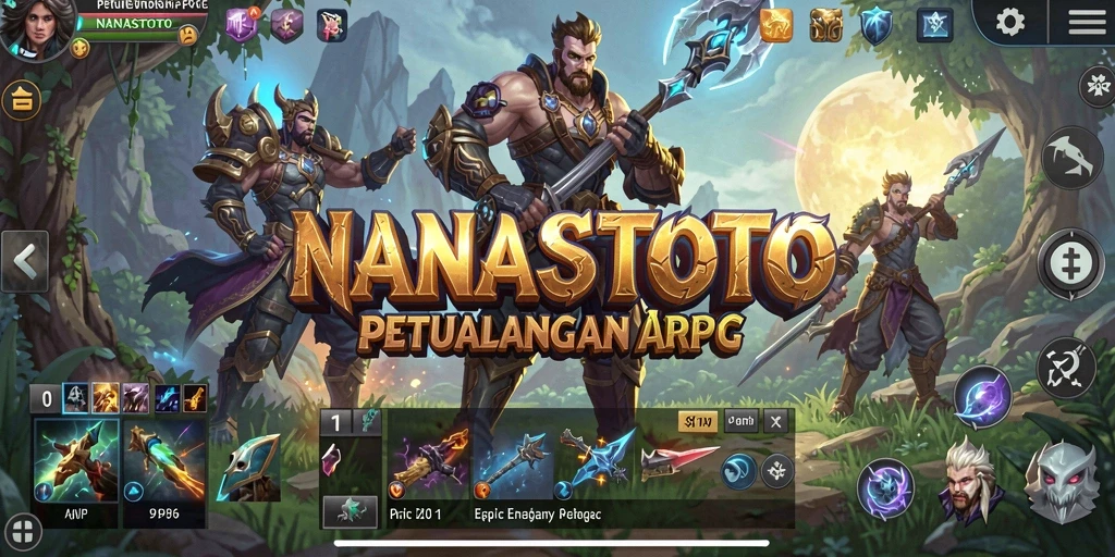 Tampilan aksi seru di gameplay ARPG NANASTOTO.