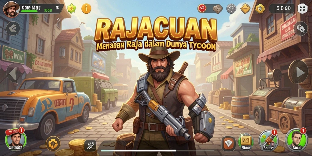 Screenshot utama RAJACUAN menampilkan momen strategis dalam permainan Tycoon.