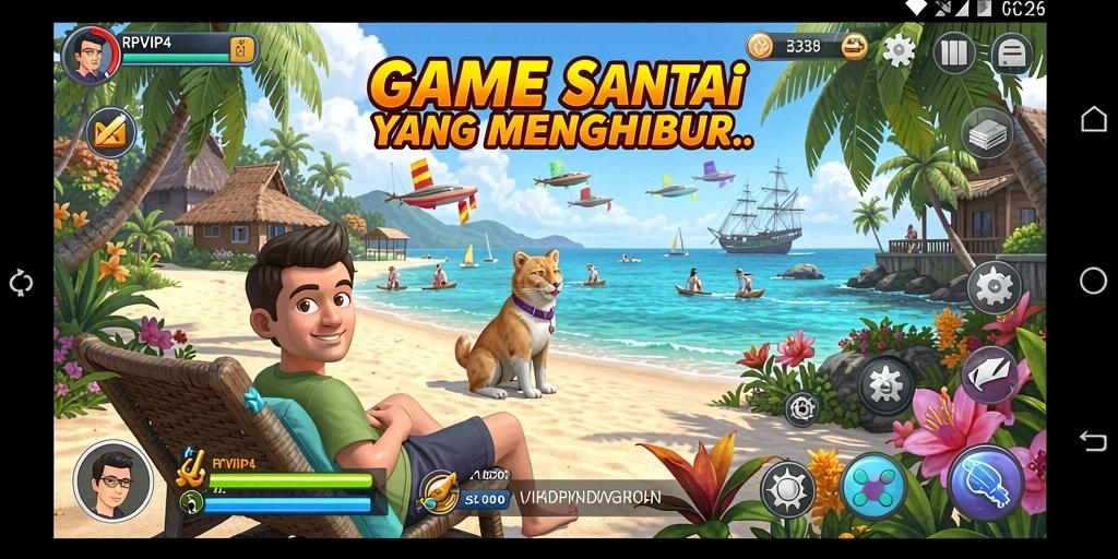 Screenshot gameplay RPVIP4 yang penuh warna dan seru.