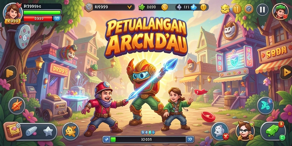 Screenshot utama gameplay RR999 memperlihatkan aksi seru dalam permainan arcade.