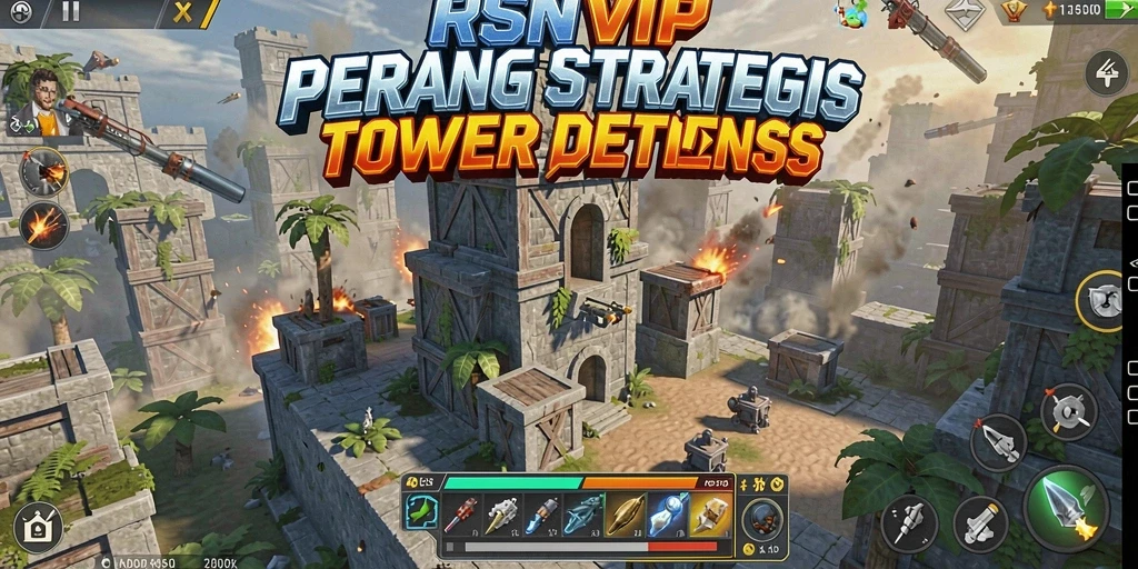 Gameplay menarik dengan menara pertahanan yang strategis dalam RSNVIP.