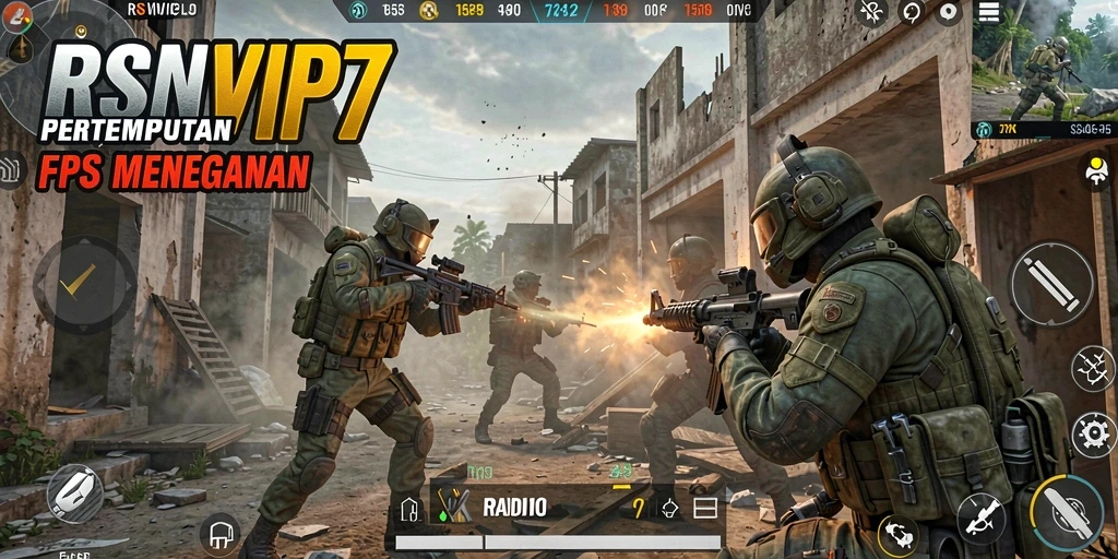 Tampilan gameplay menegangkan di RSNVIP7 dengan aksi FPS mendebarkan.