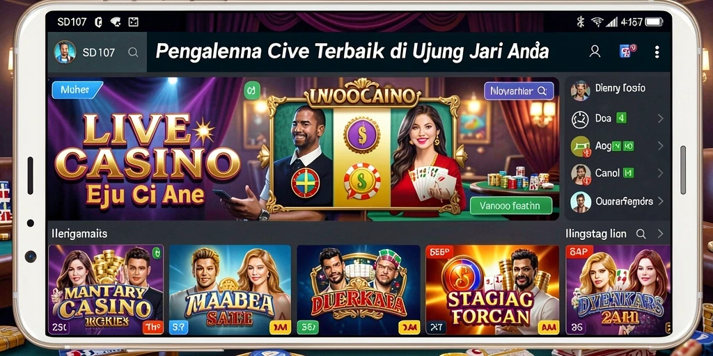 Tampilan gameplay Live Casino yang menarik dan interaktif.