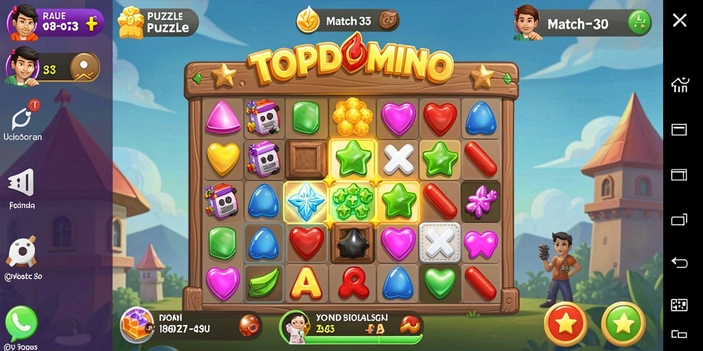 Tangkapan layar gameplay TOPDOMINO yang seru dan penuh warna.